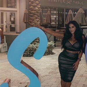 Fashion nova two piece Black and pink Two-Piece Set xl. Great condition. Wore 1X